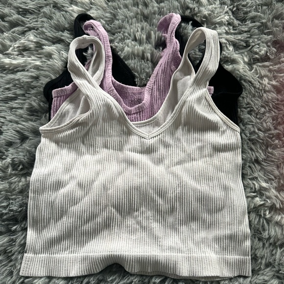 SET OF THREE Urban Outfitters Out From Under Drew Seamless Ribbed Bra Top - Picture 5 of 5